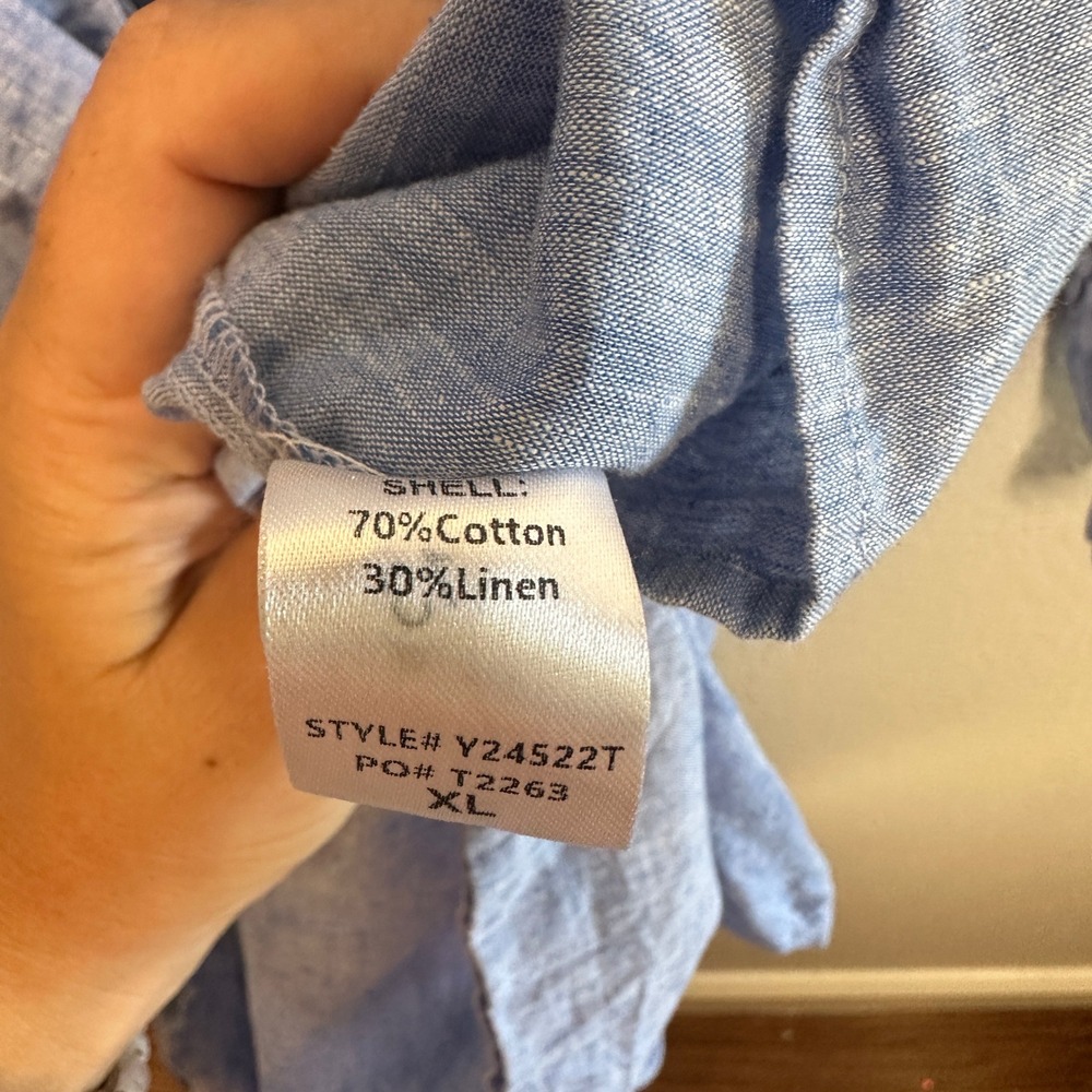 Tuckernuck Chambray Lyles Dress Blue Cotton Maxi Linen Size XL NWT - Picture 8 of 11